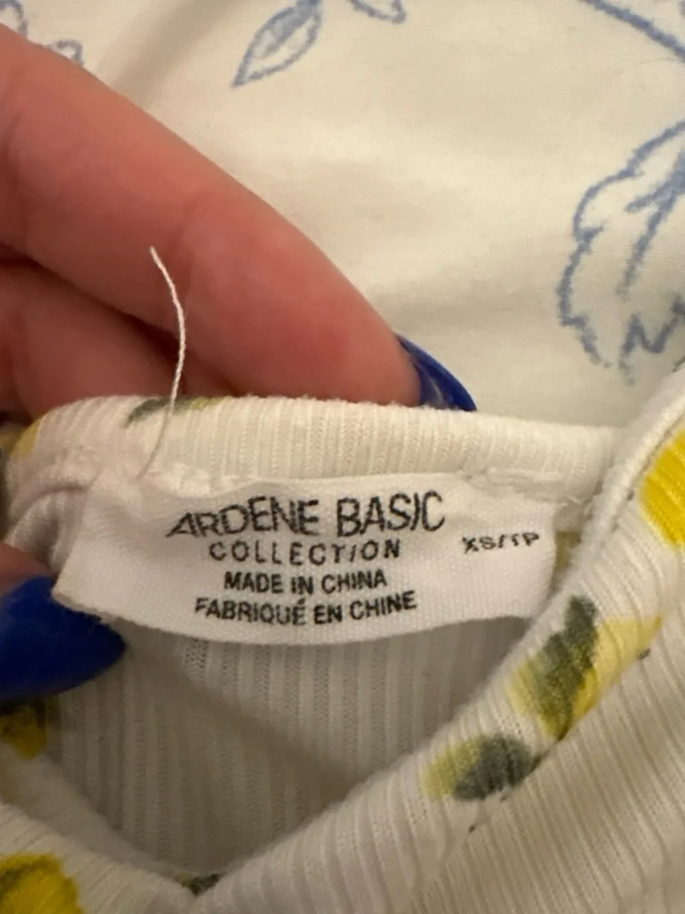 Ardene White Lemon Print Ribbed Tank - Picture 3 of 3